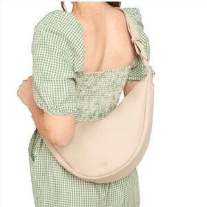 July Everyday Crescent Sling Bag in Tan Canvas NWT